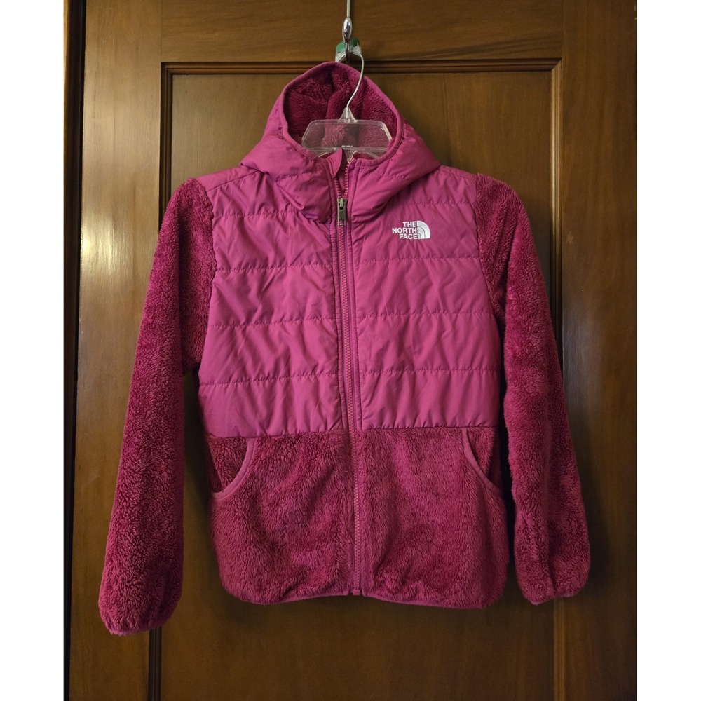The North Face Girls Size 12 Sherpa Nylon Mashup Jacket Fuschia Pink Regular Fit